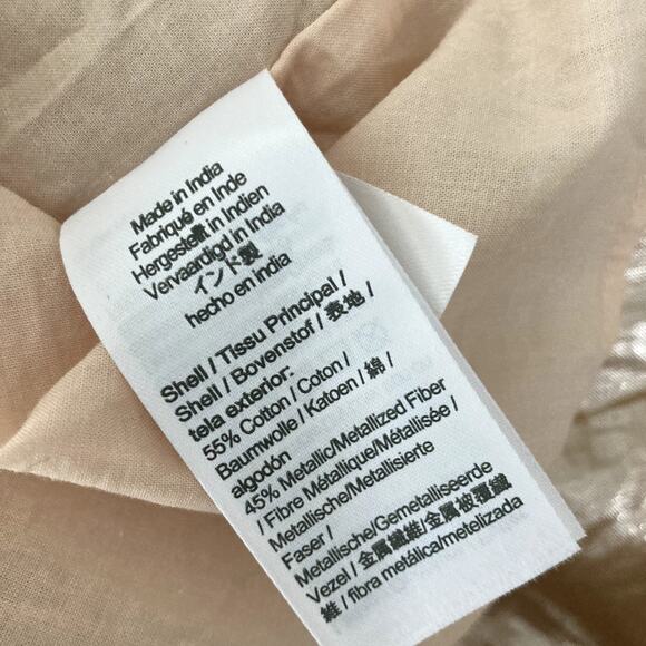 Crewcuts Gold Metallic Tiered Shimmer Short Sleeve Dress - 8 - Picture 5 of 8